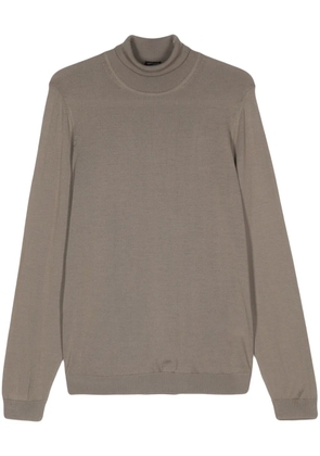 BOSS virgin wool roll-neck sweater - Brown