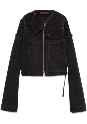 Ottolinger draped collar denim jacket - Grey