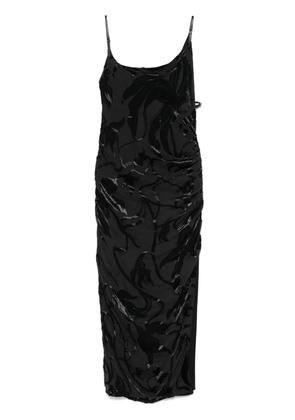 Mugler flocked midi dress - Black