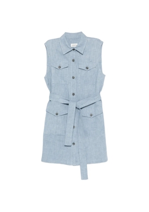 P.A.R.O.S.H. sleeveless belted shirt dress - Blue