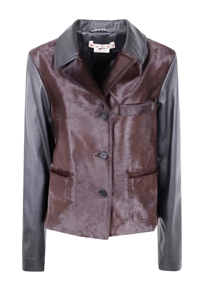Marni calf-hair leather jacket - Brown