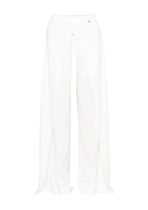 NISSA layered wide-leg trousers - White