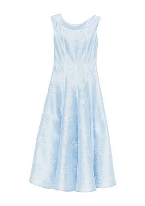 Talbot Runhof floral-embroidered dress - Blue