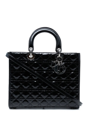 Christian Dior Pre-Owned 2014 Large Patent Cannage Lady Dior satchel - Black