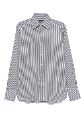 TOM FORD striped cotton-silk shirt - Black