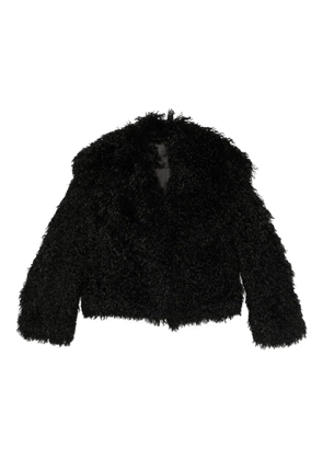 Amen textured shaggy jacket - Black