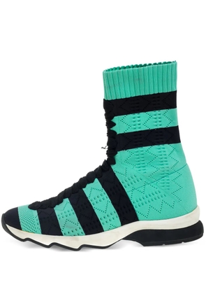 Fendi Pre-Owned knitted high-top sneakers - Green