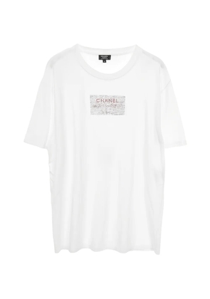 CHANEL Pre-Owned rhinestone-embellished T-shirt - White
