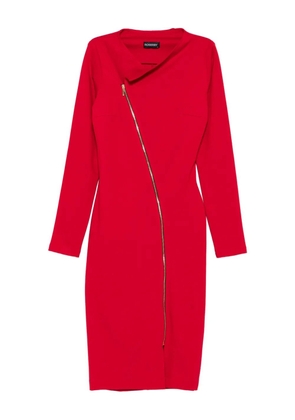ROSERRY Chelsea asymmetric zip-front midi dress - Red