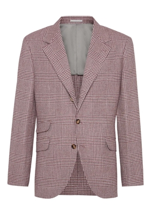 Brunello Cucinelli checked-pattern blazer - Red