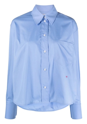 Victoria Beckham logo-embroidered cotton shirt - Blue