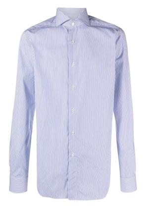Xacus pinstriped cotton shirt - Blue