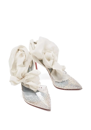 Christian Louboutin Pre-Owned 2024 110mm Spikaqueen crystal-embellishment pumps - White