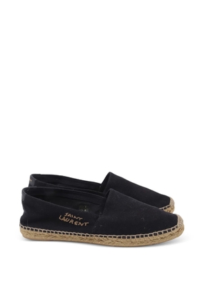 Saint Laurent Pre-Owned logo-embroidered canvas espadrilles - Black