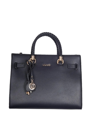 LIU JO braided-handle logo-detail tote bag - Black