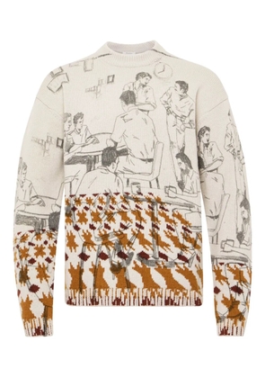 JW Anderson illustration-pattern jumper - Grey