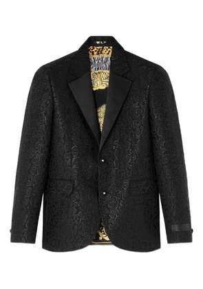 Versace leopard-print satin-lapel blazer - Black