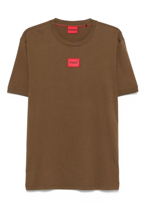 HUGO logo-embroidered cotton T-shirt - Brown
