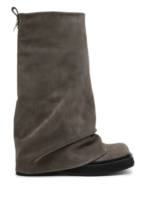 The Attico Robin suede combat boots - Grey