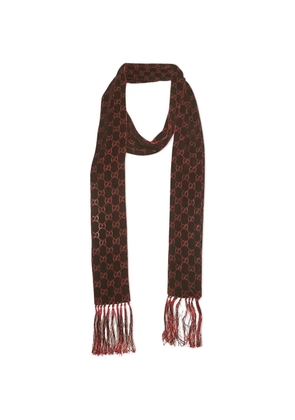Gucci Pre-Owned monogram fringed scarf - Brown
