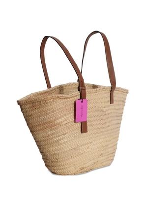 Loewe Pre-Owned Large Anagram raffia basket tote bag - Neutrals