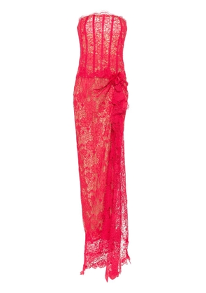 JEAN-LOUIS SABAJI floral-appliqué dress - Red