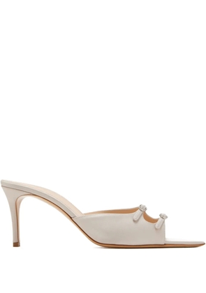 Andrea Wazen Carol embellished buckle sandals - Silver