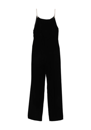 SANDRO jewel-strap velvet jumpsuit - Black