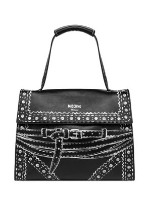 Moschino chalk-print shoulder bag - Black