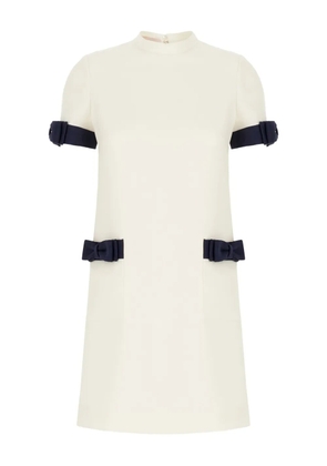 Valentino Garavani bow-detail short-sleeve mini dress - White