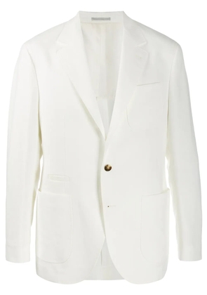 Brunello Cucinelli single-breasted fitted blazer - White