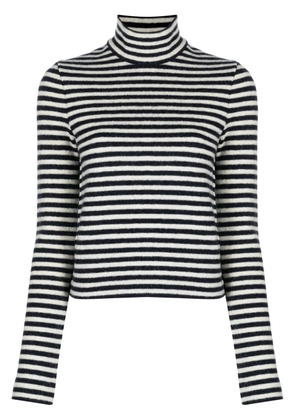 Jil Sander logo-patch striped wool sweater - Blue