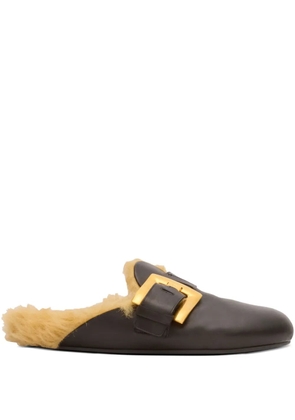 Balmain faux fur-lined mules - Black