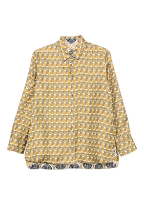 Max Mara printed button-down silk shirt - Yellow