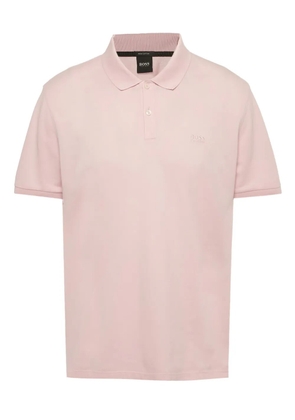 BOSS Pallas logo embroidery polo shirt - Pink