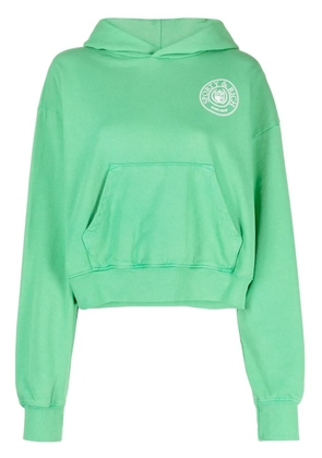 Sporty & Rich logo-print jersey hoodie - Green