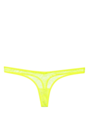 Maison Close Flashback Néon floral-lace thong - Yellow
