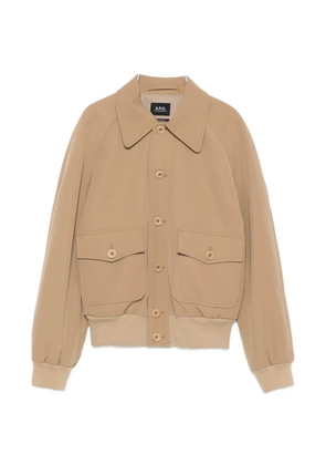 A.P.C. button-front collared bomber jacket - Neutrals