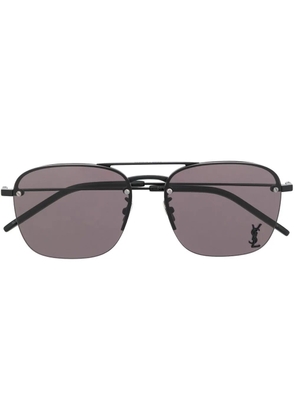 Saint Laurent Eyewear logo-plaque sunglasses - Black
