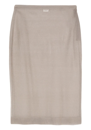Saint Laurent knitted pencil midi skirt - Grey