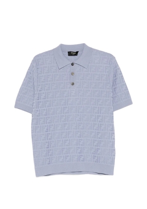 FENDI logo-pattern polo shirt - Blue