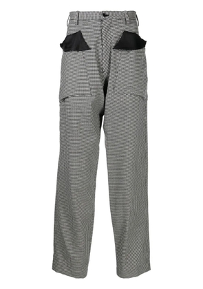 sulvam houndstooth wide tapered trousers - White