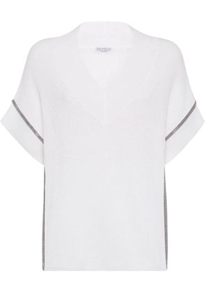Brunello Cucinelli Monili-trim T-shirt - White