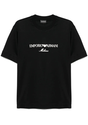 Emporio Armani logo-embroidered T-shirt - Black