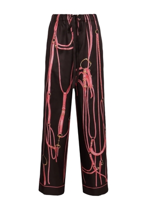 Gucci graphic print tie trousers - Brown