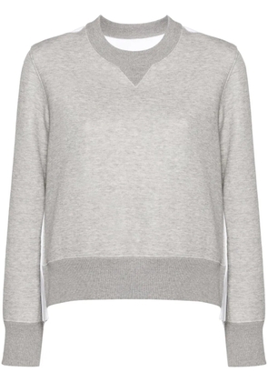 sacai knife-pleats crew-neck sweatshirt - Grey