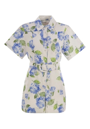 MC2 Saint Barth Carola floral-print belted playsuit - Neutrals