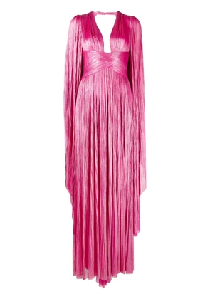 Maria Lucia Hohan Crystal plung-neck side-slit gown - Pink