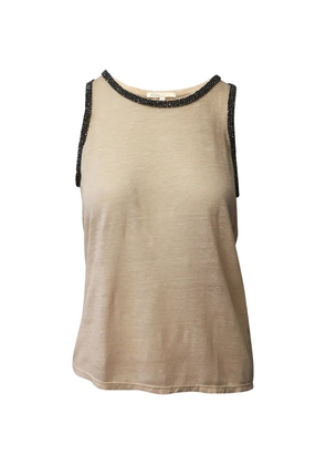 Maje jewel-neckline linen tank top - Neutrals