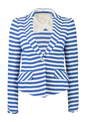 MAISON COMMON striped one-button jacket - Blue